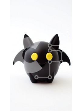 Intra Συλλεκτικό Ξύλινο Παζλ Plywood  4mm - Μαύρο παιχνίδι ρόπαλο με κίτρινα μάτια σε λευκή επιφάνεια Σε Ξύλινο Κουτί - Διαστάσεις: 10x10 cm – 25 κομμάτια