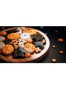 Σετ των 2 Intra Συλλεκτικό Ξύλινο Παζλ Plywood  4mm - Ξύλινο μπολ γεμάτο με μπισκότα Σε Ξύλινο Κουτί - Διαστάσεις: 10x10 cm – 25 κομμάτια