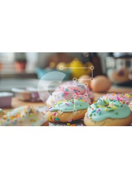 Σετ των 2 Intra Συλλεκτικό Ξύλινο Παζλ Plywood  4mm - Διάφορα πολύχρωμα ντόνατς και επιδόρπια Σε Ξύλινο Κουτί - Διαστάσεις: 10x10 cm – 25 κομμάτια