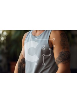 Intra Συλλεκτικό Ξύλινο Παζλ Plywood  4mm - Άνδρας με τατουάζ μπράτσο σε γκρι μπλουζάκι Σε Ξύλινο Κουτί - Διαστάσεις Puzzle: 10x10 cm – 25 κομμάτια