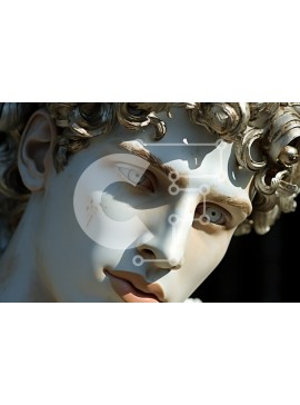 Intra Συλλεκτικό Ξύλινο Παζλ Plywood  4mm - Περίπλοκο άγαλμα ενός άνδρα με σγουρά μαλλιά και σοβαρή έκφραση Σε Ξύλινο Κουτί - Διαστάσεις Puzzle: 10x10 cm – 25 κομμάτια