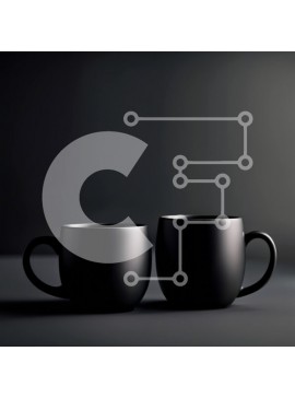 Intra Συλλεκτικό Ξύλινο Παζλ Plywood  4mm - Κομψές μαύρες κούπες καφέ σε σκούρο φόντο Σε Ξύλινο Κουτί - Διαστάσεις Puzzle: 10x10 cm – 25 κομμάτια