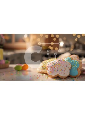 Σετ των 2 Intra Συλλεκτικό Ξύλινο Παζλ Plywood  4mm - Διάφορα μπισκότα sprinkle στο τραπέζι Σε Ξύλινο Κουτί - Διαστάσεις: 10x10 cm – 25 κομμάτια