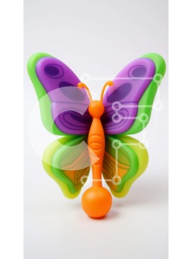 Intra Συλλεκτικό Ξύλινο Παζλ Plywood  4mm - Πολύχρωμο παιχνίδι πεταλούδα σε λευκό φόντο Σε Ξύλινο Κουτί - Διαστάσεις Puzzle: 10x10 cm – 25 κομμάτια