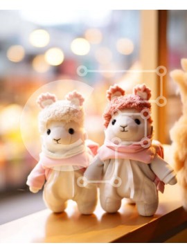 Intra Συλλεκτικό Ξύλινο Παζλ Plywood  4mm - Γεμιστά ζώα που κάθονται σε ένα περβάζι παραθύρου Σε Ξύλινο Κουτί - Διαστάσεις Puzzle: 10x10 cm – 25 κομμάτια