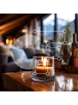 Intra Συλλεκτικό Ξύλινο Παζλ Plywood  4mm - Άνετο σαλόνι με τζάκι και τραπέζι στο φως των κεριών Σε Ξύλινο Κουτί - Διαστάσεις Puzzle: 10x10 cm – 25 κομμάτια