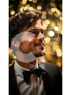 Intra Συλλεκτικό Ξύλινο Παζλ Plywood  4mm - Κομψός άντρας με σμόκιν και παπιγιόν με σοβαρή έκφραση Σε Ξύλινο Κουτί - Διαστάσεις Puzzle: 10x10 cm – 25 κομμάτια