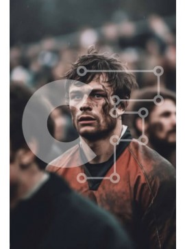 Intra Συλλεκτικό Ξύλινο Παζλ Plywood  4mm - Λασπωμένοι παίκτες ράγκμπι στο γήπεδο μετά το παιχνίδι Σε Ξύλινο Κουτί - Διαστάσεις Puzzle: 10x10 cm – 25 κομμάτια