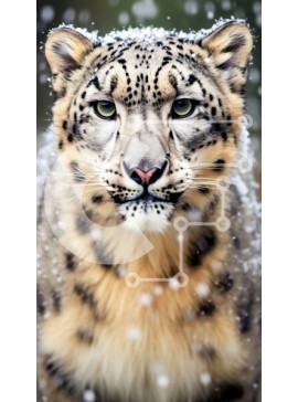 Σετ των 2 Intra Συλλεκτικό Ξύλινο Παζλ Plywood  4mm - Εκπληκτική εικόνα της λεοπάρδαλης του χιονιού στο φυσικό της περιβάλλον Σε Ξύλινο Κουτί - Διαστάσεις: 10x10 cm – 25 κομμάτια