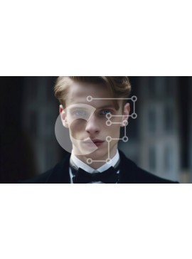 Intra Συλλεκτικό Ξύλινο Παζλ Plywood  4mm - Πορτρέτο ενός όμορφου άνδρα με μαύρο κοστούμι και παπιγιόν Σε Ξύλινο Κουτί - Διαστάσεις Puzzle: 10x10 cm – 25 κομμάτια