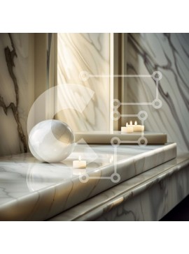 Intra Συλλεκτικό Ξύλινο Παζλ Plywood  4mm - Ζεστή και φιλόξενη σκηνή με λευκό μαρμάρινο πάγκο και αναμμένα κεριά Σε Ξύλινο Κουτί - Διαστάσεις Puzzle: 10x10 cm – 25 κομμάτια