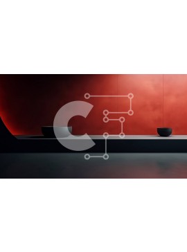 Intra Συλλεκτικό Ξύλινο Παζλ Plywood  4mm - Μαύρο βάζο στο ράφι με φόντο κόκκινο τοίχο Σε Ξύλινο Κουτί - Διαστάσεις Puzzle: 10x10 cm – 25 κομμάτια