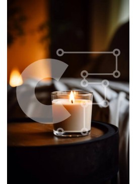 Intra Συλλεκτικό Ξύλινο Παζλ Plywood  4mm - Αναμμένο κερί σε ένα μικρό τραπέζι Σε Ξύλινο Κουτί - Διαστάσεις Puzzle: 10x10 cm – 25 κομμάτια