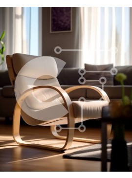 Intra Συλλεκτικό Ξύλινο Παζλ Plywood  4mm - Κομψό και χαλαρωτικό μοντέρνο σαλόνι με λευκή δερμάτινη καρέκλα Σε Ξύλινο Κουτί - Διαστάσεις Puzzle: 10x10 cm – 25 κομμάτια