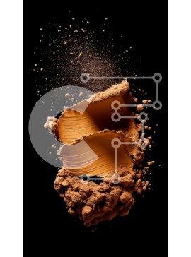 Intra Συλλεκτικό Ξύλινο Παζλ Plywood  4mm - Υφή και λεπτομέρεια από σπασμένο σκυρόδεμα σε μαύρο φόντο Σε Ξύλινο Κουτί - Διαστάσεις Puzzle: 10x10 cm – 25 κομμάτια