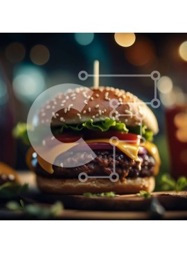 Σετ των 2 Intra Συλλεκτικό Ξύλινο Παζλ Plywood  4mm - Λαχταριστό χάμπουργκερ με μοσχάρι και τυρί Σε Ξύλινο Κουτί - Διαστάσεις: 10x10 cm – 25 κομμάτια