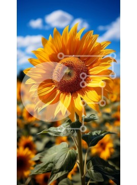 Σετ των 2 Intra Συλλεκτικό Ξύλινο Παζλ Plywood  4mm - Όμορφη εικόνα ενός χωραφιού με ηλιοτρόπια μια ηλιόλουστη μέρα Σε Ξύλινο Κουτί - Διαστάσεις: 10x10 cm – 25 κομμάτια