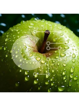 Σετ των 2 Intra Συλλεκτικό Ξύλινο Παζλ Plywood  4mm - Φρέσκο ​​πράσινο μήλο με σταγονίδια νερού Σε Ξύλινο Κουτί - Διαστάσεις: 10x10 cm – 25 κομμάτια