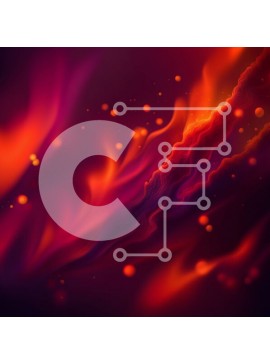 Intra Συλλεκτικό Ξύλινο Παζλ Plywood  4mm - Δονούμενο κόκκινο και πορτοκαλί αφηρημένο φόντο με στροβιλιζόμενες φλόγες και καπνό Σε Ξύλινο Κουτί - Διαστάσεις Puzzle: 10x10 cm – 25 κομμάτια