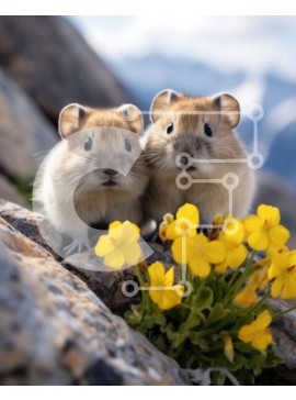 Σετ των 2 Intra Συλλεκτικό Ξύλινο Παζλ Plywood  4mm - Αξιολάτρευτη εικόνα δύο χάμστερ σε φυσικό περιβάλλον Σε Ξύλινο Κουτί - Διαστάσεις: 10x10 cm – 25 κομμάτια