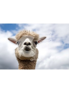 Σετ των 2 Intra Συλλεκτικό Ξύλινο Παζλ Plywood  4mm - Κοντινό πλάνο ενός αλπακά με μια περίεργη έκφραση Σε Ξύλινο Κουτί - Διαστάσεις: 10x10 cm – 25 κομμάτια