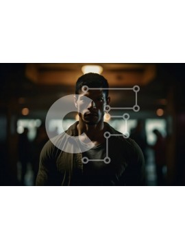 Intra Συλλεκτικό Ξύλινο Παζλ Plywood  4mm - Σοβαρός άνδρας σε αμυδρά φωτισμένο δωμάτιο Σε Ξύλινο Κουτί - Διαστάσεις Puzzle: 10x10 cm – 25 κομμάτια