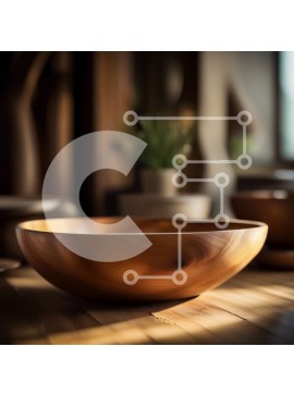 Intra Συλλεκτικό Ξύλινο Παζλ Plywood  4mm - Όμορφη εικόνα ενός ξύλινου μπολ σε ένα ξύλινο τραπέζι Σε Ξύλινο Κουτί - Διαστάσεις Puzzle: 10x10 cm – 25 κομμάτια