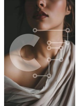 Intra Συλλεκτικό Ξύλινο Παζλ Plywood  4mm - Μυστηριώδης γυναίκα με σκούρα μαλλιά και κατάλευκο κασκόλ Σε Ξύλινο Κουτί - Διαστάσεις Puzzle: 10x10 cm – 25 κομμάτια