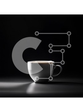 Σετ των 2 Intra Συλλεκτικό Ξύλινο Παζλ Plywood  4mm - Μινιμαλιστική εικόνα ενός λευκού φλιτζάνι καφέ σε σκούρο φόντο Σε Ξύλινο Κουτί - Διαστάσεις: 10x10 cm – 25 κομμάτια