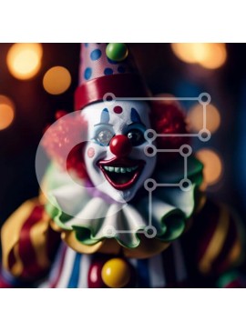 Intra Συλλεκτικό Ξύλινο Παζλ Plywood  4mm - Διασκεδαστική και ζωντανή εικόνα ενός κλόουν με ένα πολύχρωμο κοστούμι Σε Ξύλινο Κουτί - Διαστάσεις Puzzle: 10x10 cm – 25 κομμάτια