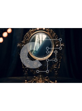 Intra Συλλεκτικό Ξύλινο Παζλ Plywood  4mm - Κομψός και αντίκα χρυσός καθρέφτης με περίπλοκα σκαλίσματα Σε Ξύλινο Κουτί - Διαστάσεις Puzzle: 10x10 cm – 25 κομμάτια