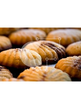 Σετ των 2 Intra Συλλεκτικό Ξύλινο Παζλ Plywood  4mm - Κοντινό πλάνο από νόστιμα φρεσκοψημένα μπισκότα ζάχαρης Σε Ξύλινο Κουτί - Διαστάσεις: 10x10 cm – 25 κομμάτια