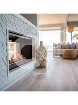 Intra Συλλεκτικό Ξύλινο Παζλ Plywood  4mm - Κομψό σαλόνι με τζάκι και ξύλινο πάτωμα Σε Ξύλινο Κουτί - Διαστάσεις Puzzle: 10x10 cm – 25 κομμάτια