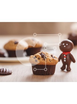 Σετ των 2 Intra Συλλεκτικό Ξύλινο Παζλ Plywood  4mm - Gingerbread Man με Cupcakes και καραμέλες σοκολάτας Σε Ξύλινο Κουτί - Διαστάσεις: 10x10 cm – 25 κομμάτια