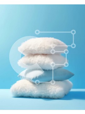 Intra Συλλεκτικό Ξύλινο Παζλ Plywood  4mm - Λευκά και μπλε μαξιλάρια σε γαλάζιο φόντο Σε Ξύλινο Κουτί - Διαστάσεις Puzzle: 10x10 cm – 25 κομμάτια