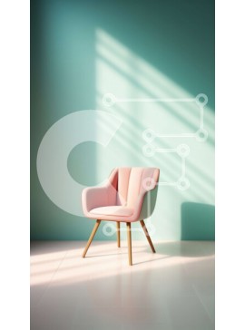 Intra Συλλεκτικό Ξύλινο Παζλ Plywood  4mm - Φωτεινό πράσινο δωμάτιο με ροζ καρέκλα και φως του ήλιου Σε Ξύλινο Κουτί - Διαστάσεις Puzzle: 10x10 cm – 25 κομμάτια