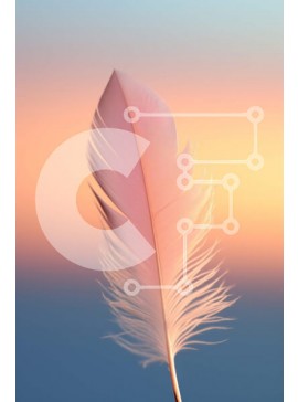 Σετ των 2 Intra Συλλεκτικό Ξύλινο Παζλ Plywood  4mm - Όμορφη εικόνα ενός ροζ φτερού που επιπλέει στο ηλιοβασίλεμα Σε Ξύλινο Κουτί - Διαστάσεις: 10x10 cm – 25 κομμάτια