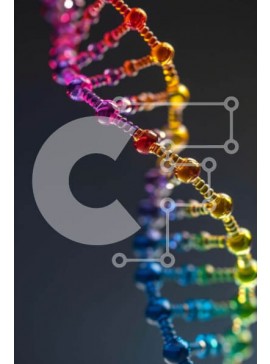 Intra Συλλεκτικό Ξύλινο Παζλ Plywood  4mm - Rainbow DNA Strand σε μαύρο φόντο Σε Ξύλινο Κουτί - Διαστάσεις Puzzle: 10x10 cm – 25 κομμάτια