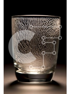 Σετ των 2 Intra Συλλεκτικό Ξύλινο Παζλ Plywood  4mm - Δροσιστικό ποτήρι νερό με κυματισμούς Σε Ξύλινο Κουτί - Διαστάσεις: 10x10 cm – 25 κομμάτια