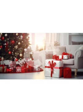 Intra Συλλεκτικό Ξύλινο Παζλ Plywood  4mm - Εορταστικό σαλόνι διακοσμημένο για την περίοδο των γιορτών Σε Ξύλινο Κουτί - Διαστάσεις Puzzle: 10x10 cm – 25 κομμάτια