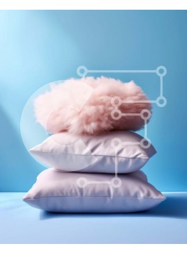 Intra Συλλεκτικό Ξύλινο Παζλ Plywood  4mm - Όμορφη εικόνα με ροζ και λευκά μαξιλάρια σε μπλε φόντο Σε Ξύλινο Κουτί - Διαστάσεις Puzzle: 10x10 cm – 25 κομμάτια