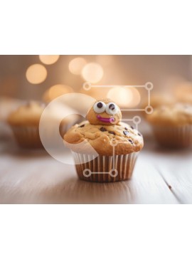 Σετ των 2 Intra Συλλεκτικό Ξύλινο Παζλ Plywood  4mm - Cupcake με διακόσμηση ματιών σε τραπέζι Σε Ξύλινο Κουτί - Διαστάσεις: 10x10 cm – 25 κομμάτια