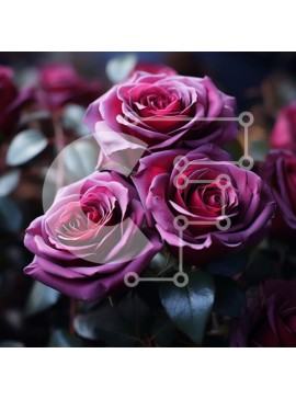 Intra Συλλεκτικό Ξύλινο Παζλ Plywood  4mm - Κομψό και διαχρονικό ασπρόμαυρο μπουκέτο από μωβ τριαντάφυλλα Σε Ξύλινο Κουτί - Διαστάσεις: 10x10 cm – 25 κομμάτια