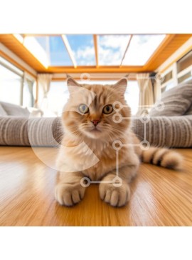 Intra Συλλεκτικό Ξύλινο Παζλ Plywood  4mm - Όμορφη εικόνα μιας γάτας που κοιτάζει την κάμερα Σε Ξύλινο Κουτί - Διαστάσεις: 10x10 cm – 25 κομμάτια