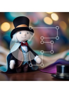 Intra Συλλεκτικό Ξύλινο Παζλ Plywood  4mm - Αξιολάτρευτη εικόνα κούκλας με καπέλο και ακρωτήριο Σε Ξύλινο Κουτί - Διαστάσεις Puzzle: 10x10 cm – 25 κομμάτια