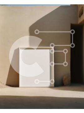 Intra Συλλεκτικό Ξύλινο Παζλ Plywood  4mm - Κενό λευκό πλαίσιο που κρέμεται σε έναν τοίχο της ερήμου Σε Ξύλινο Κουτί - Διαστάσεις Puzzle: 10x10 cm – 25 κομμάτια