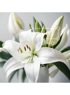 Σετ των 2 Intra Συλλεκτικό Ξύλινο Παζλ Plywood  4mm - Κομψή εικόνα Λευκών Κρίνων σε Βάζο Σε Ξύλινο Κουτί - Διαστάσεις: 10x10 cm – 25 κομμάτια