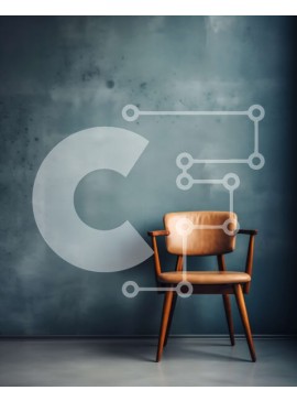 Intra Συλλεκτικό Ξύλινο Παζλ Plywood  4mm - Ξύλινη καρέκλα μπροστά από μπλε τοίχο με ρωγμή Σε Ξύλινο Κουτί - Διαστάσεις Puzzle: 10x10 cm – 25 κομμάτια