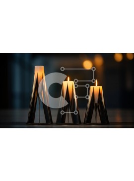 Intra Συλλεκτικό Ξύλινο Παζλ Plywood  4mm - Μοντέρνα μεταλλικά κεριά σε ένα τραπέζι Σε Ξύλινο Κουτί - Διαστάσεις Puzzle: 10x10 cm – 25 κομμάτια