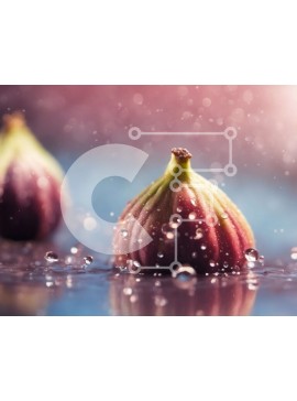 Σετ των 2 Intra Συλλεκτικό Ξύλινο Παζλ Plywood  4mm - Φρέσκα και ζουμερά σύκα που επιπλέουν στο νερό Σε Ξύλινο Κουτί - Διαστάσεις: 10x10 cm – 25 κομμάτια